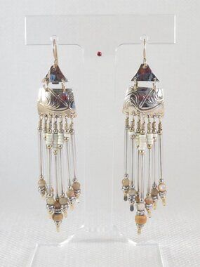 Tabra 14K Gold Filled Heishi & Glass Bead Chandelier Earrings